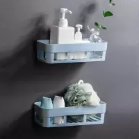 卫生间厕所放东西的架子洗澡间朔料置物架牙刷牙膏置于墙家用浴室 三维工匠 带钩升级款灰白色(1个装)牙刷架
