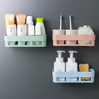 2019粘墙放刷牙杯子的置物架牙刷架大号洗漱台角架扇形护肤品洗漱 三维工匠 3个装(绿+蓝+粉)