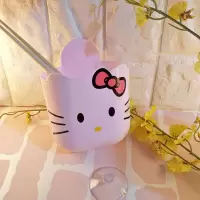 两用可挂可吸可爱卡通猫猫牙刷架杂物筒收纳桶多用途收纳架置物架 三维工匠 向日葵DIY收纳