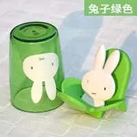 卫生间吸壁挂式创意情侣壁挂洗漱口杯架套装刷牙杯子置物架 三维工匠 兔子玫红色牙刷架