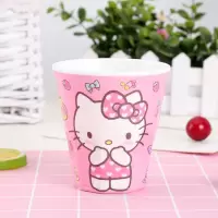 漱口杯情侣刷牙杯洗漱杯卡通可爱幼儿园宝宝密胺防摔儿童喝水杯子 三维工匠 1粉凯蒂系列平口杯