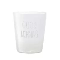 创意北欧网红款情侣漱口杯 家用 漱口杯玻璃 刷牙杯子 洗漱杯套装 三维工匠 2个白字把手杯+竹木托盘