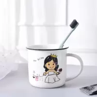 一家人漱口牙缸杯可爱儿童亲子刷牙杯家用四口杯子情侣洗漱杯陶瓷 三维工匠 小号漱口杯-姐姐