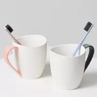 日式雪花釉陶瓷卫浴三件套 情侣漱口杯 结婚刷牙杯 酒店洗漱套装 三维工匠 红色牙刷牙膏架洗漱杯