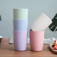 小麦秸秆家用牙刷杯创意漱口杯刷牙杯牙缸情侣洗漱杯套装简约杯子 三维工匠 米色5个装