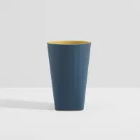 简约漱口杯创意刷牙杯家用套装可爱一对情侣杯子洗漱杯牙刷杯牙缸 三维工匠 [圆形-双人杯]深蓝+浅肉(2个)