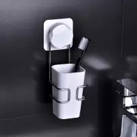 简约刷牙杯套装家用漱口杯卫生间牙具壁挂情侣牙刷杯置物架免打孔 三维工匠 配套螺旋软毛牙刷(6只装)洗漱杯