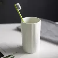 日式陶瓷婚庆礼品刷牙杯涮牙杯漱口杯家庭套装组合情侣一对牙刷杯 三维工匠 黑色旋纹,单杯洗漱杯