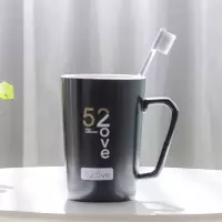 情侣牙刷杯套装陶瓷创意简约牙杯黑白一对家用刷牙杯子欧式漱口杯 三维工匠 1314黑白一对洗漱杯