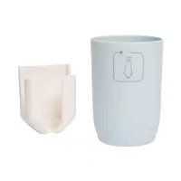 牙杯收纳套装创意简约壁挂式牙刷架牙杯情侣洗漱口杯牙缸刷牙杯子 三维工匠 无花款闪耀白洗漱杯