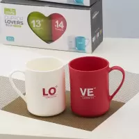 简约牙缸杯家用刷牙杯情侣漱口杯创意套装老公老婆塑料洗漱杯一对 三维工匠 爱相随(一对)