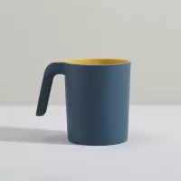 杯子刷牙洗漱杯漱口杯简约家用北欧牙刷杯情侣套装创意牙具缸牙杯 三维工匠 深蓝(带手柄)