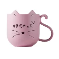 小麦秸秆儿童漱口杯卡通牙刷杯家用小号可爱创意小孩子防摔牙刷杯 三维工匠 北欧粉洗漱杯
