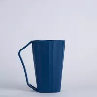 防摔牙刷杯牙缸杯创意可爱北欧情侣刷牙杯家用塑料学生简约漱口杯 三维工匠 浅紫色[带手柄]单个装洗漱杯