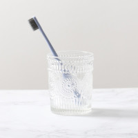 漱口杯ins风浮无铅玻璃杯漱口简约漱口杯北欧刷牙洗漱杯带托盘 三维工匠 一对金边矮杯金盘(不含牙刷)