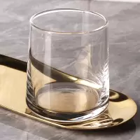 北欧风格酒店漱口杯玻璃情侣刷牙杯家用简约牙缸套装洗漱杯具托盘 三维工匠 金色金色托盘