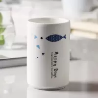 漱口杯套装陶瓷刷牙杯子情侣洗漱杯现代简约创意家用牙缸杯牙刷杯 三维工匠 鱼纹杯口-单杯