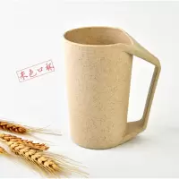 牙缸杯儿童刷牙杯套装创意浴室简约家用韩国情侣小麦秸秆漱口杯 三维工匠 4个装(颜色随机发货)洗漱杯