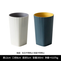 简约洗漱杯可爱情侣一对牙刷杯创意漱口牙桶家用牙缸学生刷牙杯子 三维工匠 浅蓝+深蓝(带把)