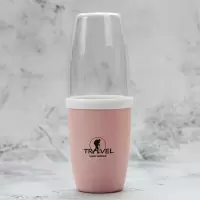 旅行洗漱牙刷杯子便携式简约创意多功能易旅游漱口杯带盖北欧塑料 三维工匠 高贵紫(无牙刷)洗漱杯