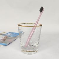 描金边锤纹玻璃杯网红一家三口漱口杯北欧ins刷牙杯情侣洗漱套装 三维工匠 描金边锤纹/单杯洗漱杯