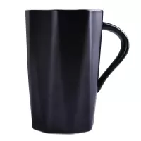 简约北欧定制刷牙洗漱口杯陶瓷情侣一对家用带把酒店民宿刻字套装 三维工匠 纯色几何-墨绿洗漱杯