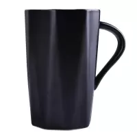 简约北欧定制刷牙洗漱口杯陶瓷情侣一对家用带把酒店民宿刻字套装 三维工匠 纯色几何-湛蓝洗漱杯