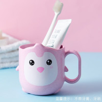 宝宝洗漱口杯儿童刷牙杯创意个性卡通可爱牙缸杯家用简约牙刷杯子 三维工匠 [特惠2个装]粉色+米色洗漱杯