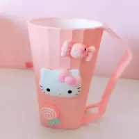 漱口杯可爱韩版家用创意洗漱杯情侣牙杯带手柄牙刷杯女生宿舍牙缸 三维工匠 糖果粉色