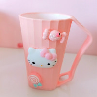 漱口杯可爱韩版家用创意洗漱杯情侣牙杯带手柄牙刷杯女生宿舍牙缸 三维工匠 优雅蓝站姿叮当