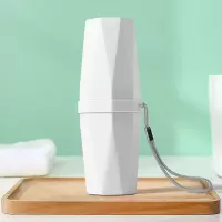 牙刷牙膏收纳盒便携式出差洗漱牙具套装旅行漱口杯刷牙杯家用牙缸 三维工匠 粉色洗漱杯