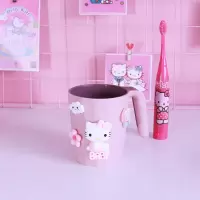 儿童漱口杯女家用卡通可爱牙缸刷牙杯子喝水杯子带手柄牙杯洗漱杯 三维工匠 彩虹叮当