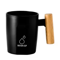 漱口杯创意木柄情侣牙杯一对刷牙洗漱套装一对简约家用牙刷杯北欧 三维工匠 黑色洗漱杯