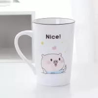 漱口杯陶瓷情侣刷牙杯一对创意洗漱杯子套装牙刷杯卡通可爱家用 三维工匠 Nice蓝猪