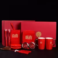 结婚洗漱用品套装情侣漱口杯牙刷杯牙缸红色礼盒嫁妆一对婚庆 三维工匠 路宝圆口杯礼盒大套装送2支牙膏洗漱杯