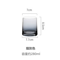 北欧ins风格情侣漱口杯玻璃牙杯酒店民宿洗漱杯牙刷杯带托盘套装 三维工匠 烟灰色