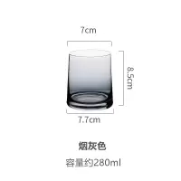 北欧ins风格情侣漱口杯玻璃牙杯酒店民宿洗漱杯牙刷杯带托盘套装 三维工匠 五彩+琥珀+金色托盘(2位)