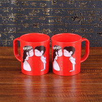 结婚牙杯情侣套装红色创意塑料刷牙杯皂盒一对牙刷漱口杯娘家嫁妆 三维工匠 唐装洗漱3件套洗漱杯