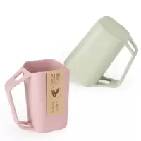 创意防垢小麦秸秆杯漱口杯韩国洗漱水杯牙缸刷牙杯子情侣套装家用 三维工匠 五个杯子(颜色随机)洗漱杯