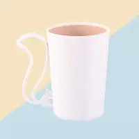 情侣漱口杯创意可爱刷牙杯套装卡通松鼠牙刷杯一对家用牙杯口杯子 三维工匠 外白内粉[1个装]洗漱杯
