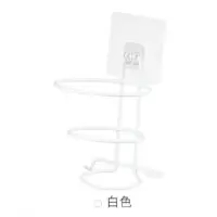 家居卫生间用品用具小百货大全家用浴室壁挂式收纳置物架免打孔 三维工匠 白色送一个替换贴储物架