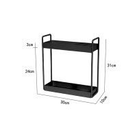 北欧洗手台置物架洗脸台卫生间浴室台面洗漱台桌面化妆品收纳架子 三维工匠 黑色小号两层储物架