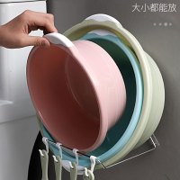脸盆收纳架免打孔厕所洗手间浴室墙上盆架卫生间盆子壁挂式置物架 三维工匠储物架