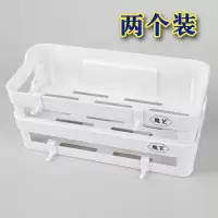 卫生间置物架免打孔 浴室收纳架 无痕 吸壁式挂钩 强力吸盘置物架 三维工匠 双层加高围栏置物架浴室置物架