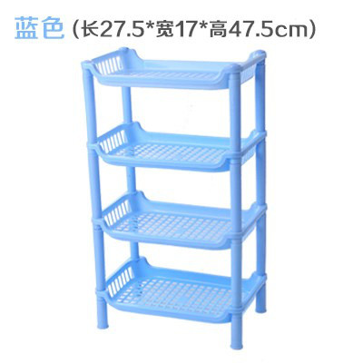 四角四层置物架长方形家用多用厨房收纳卫生间落地式塑料浴室储物 三维工匠 三角形北欧绿aaaa浴室置物架