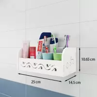 免打孔卫生间浴室洗漱墙上壁挂化妆品收纳厕所洗手间置物架 三维工匠 三层星星(加厚加宽)储物架