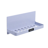 免打孔置物架浴室壁挂洗漱架卫生间墙上卫浴收纳架沐浴露架 三维工匠 浅灰储物架