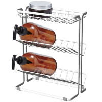 日本浴室置物架收纳架洗漱台卫生间浴室厨房架子角架梳妆台 三维工匠 三层三角置物架-棕色