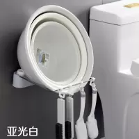 免打孔卫生间壁挂式厨房家用菜篮收纳架厕所浴室盆子置物架 三维工匠 亚光白储物架