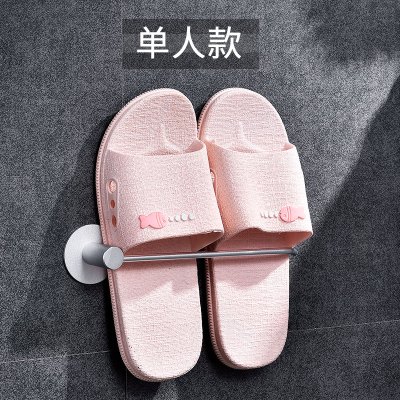 浴室拖鞋架免打孔壁挂卫生间毛巾置物架厕所墙上沥水鞋架收纳 三维工匠 组合款[双人2个装]储物架
